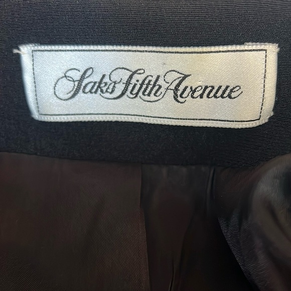 David Hays Sz 16 For Saks Fifth Avenue Black Crepe Wool Formal Blazer Jacket - Picture 7 of 14